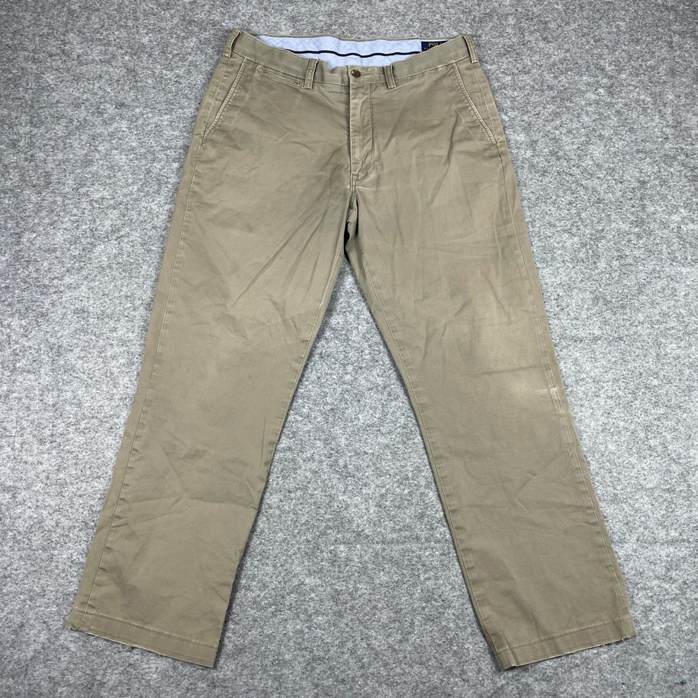 Polo Ralph Lauren Chino Pants Mens 34x32 (Fits 32x29) Khaki Stretch Classic Fit